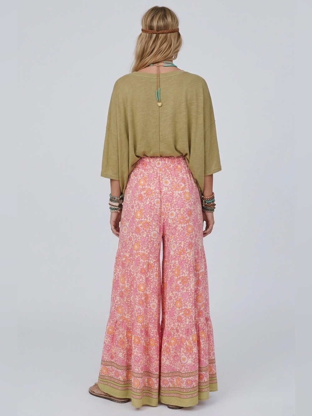 Floral Print Wide Leg Pants - Picture 2 of 5